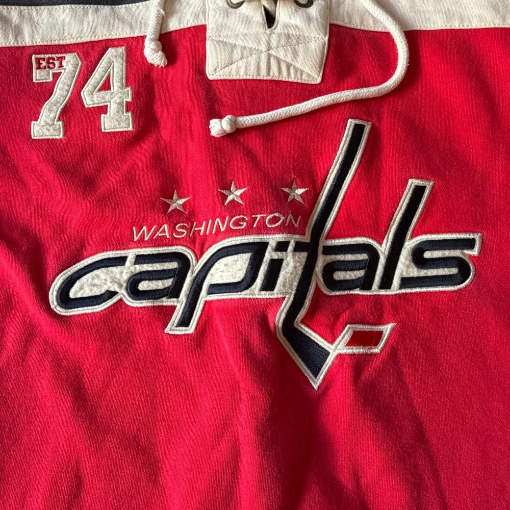 Old Time Hockey Washington Capitals Lace Up Hoodie Red Navy Large NHL Causeway